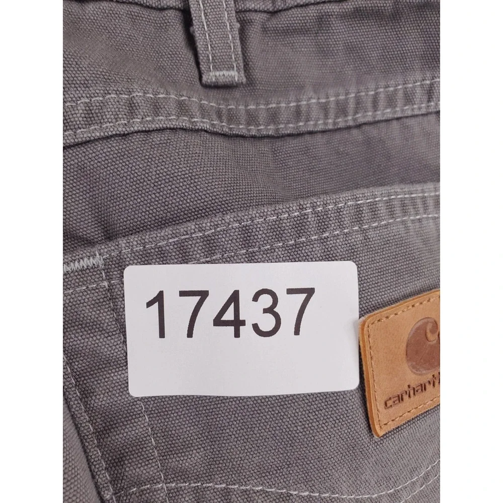 Carhartt Pants Mens 38x30 Gray Utility Carpenter Loose Fit‎ Duck Canvas Workwear